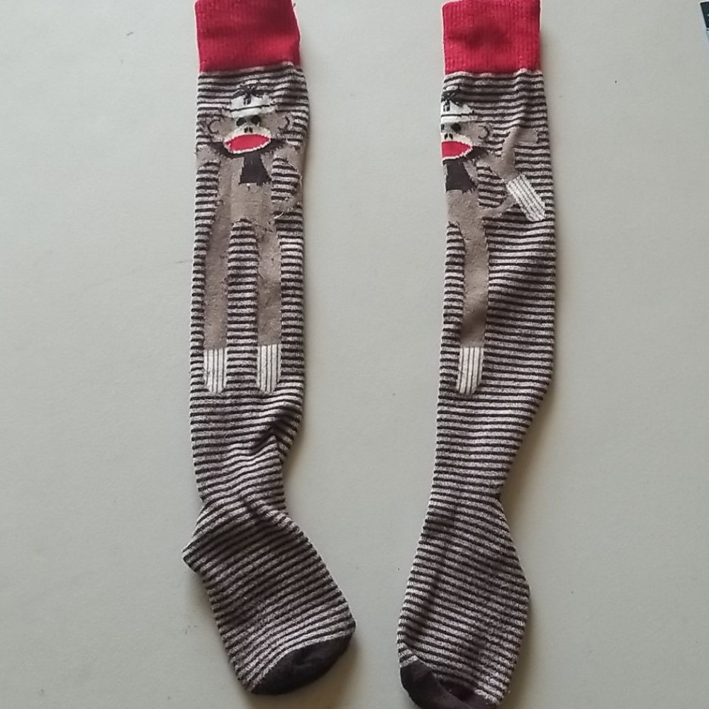 Knee-high monkey socks